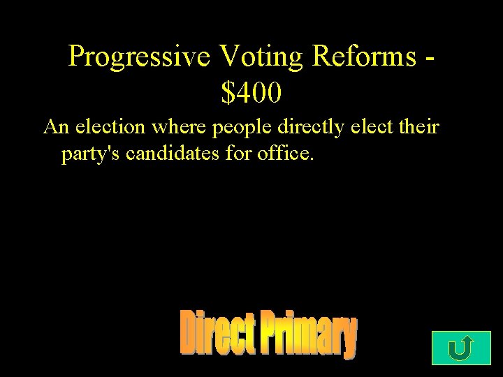 Progressive Voting Reforms $400 An election where people directly elect their party's candidates for