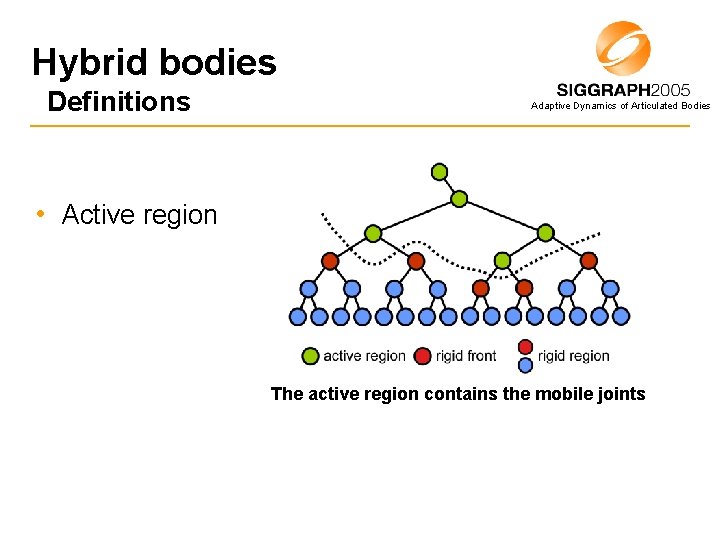 Hybrid bodies Definitions Adaptive Dynamics of Articulated Bodies • Active region The active region