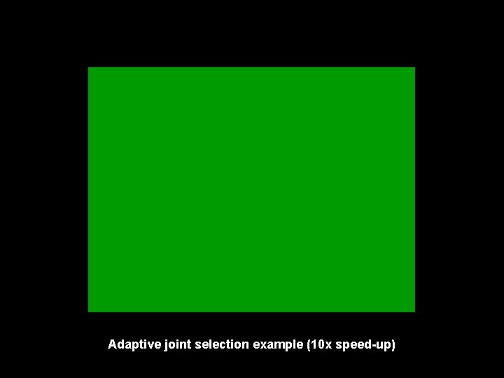 Results Adaptive selection Adaptive Dynamics of Articulated Bodies MOVIE Adaptive joint selection example (10