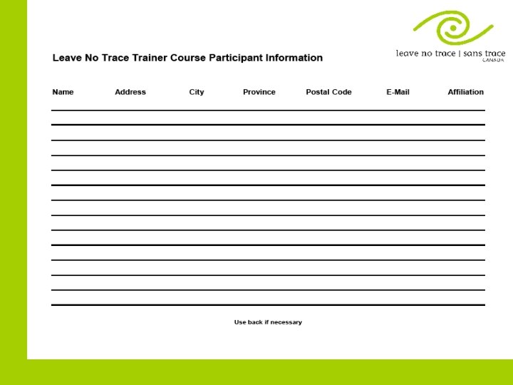 Trainer Course Requirements 