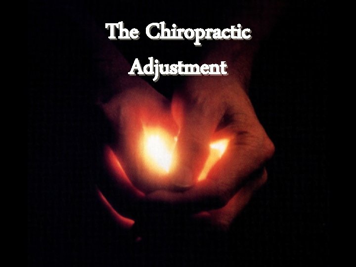 The Chiropractic Adjustment 