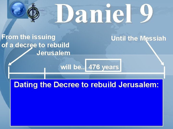 Daniel 9 From the issuing of a decree to rebuild Jerusalem Until the Messiah