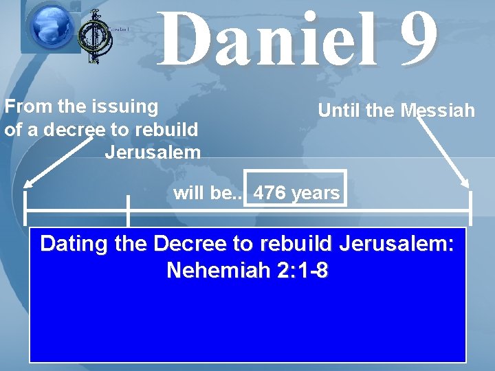 Daniel 9 From the issuing of a decree to rebuild Jerusalem Until the Messiah