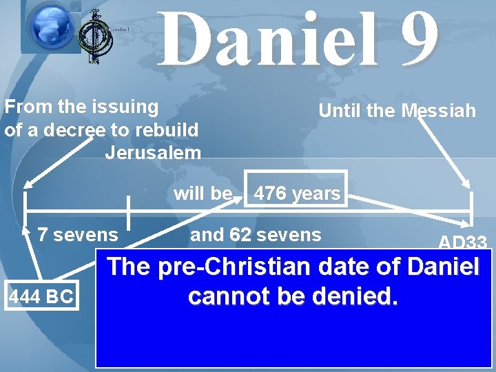 Daniel 9 From the issuing of a decree to rebuild Jerusalem Until the Messiah