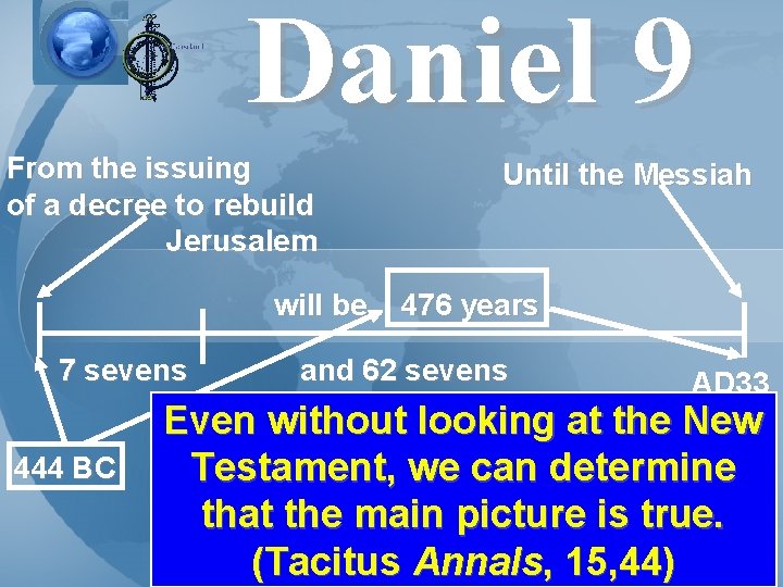 Daniel 9 From the issuing of a decree to rebuild Jerusalem Until the Messiah