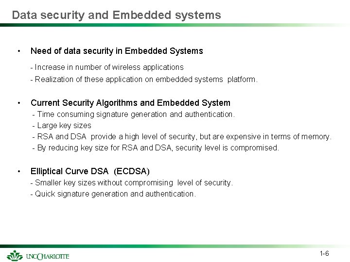 Data security and Embedded systems • Need of data security in Embedded Systems -