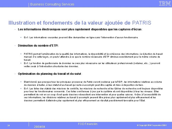 Business Consulting Services Illustration et fondements de la valeur ajoutée de PATRIS - Les