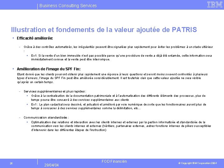 Business Consulting Services Illustration et fondements de la valeur ajoutée de PATRIS § Efficacité
