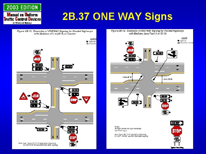 2 B. 37 ONE WAY Signs 