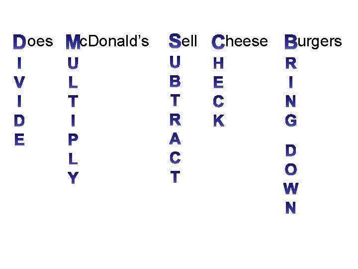 oes c. Donald’s ell heese urgers 