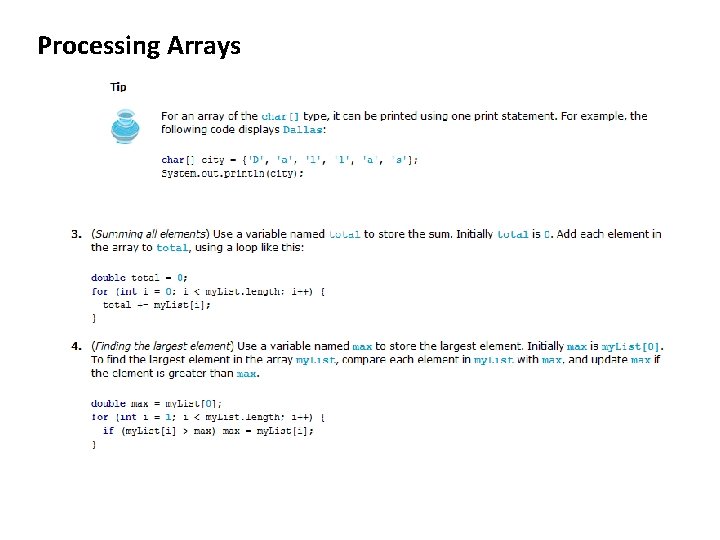 Processing Arrays 
