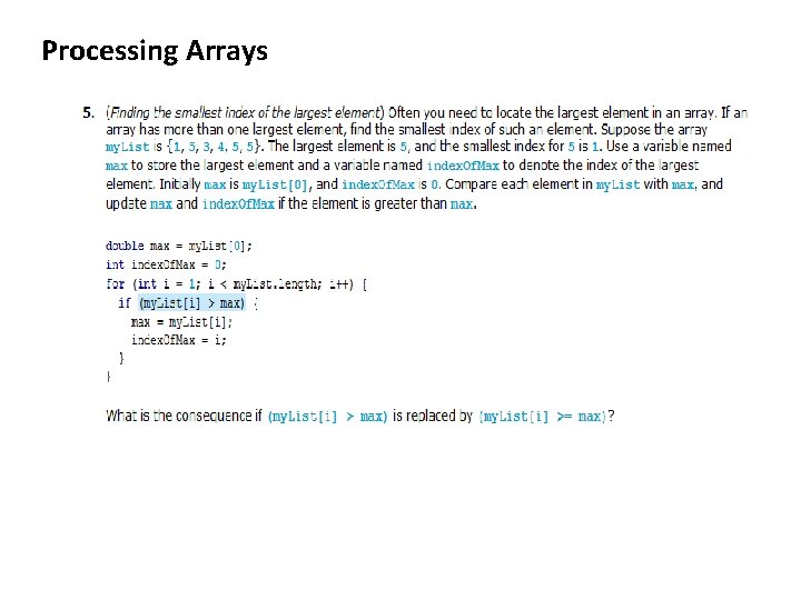 Processing Arrays 