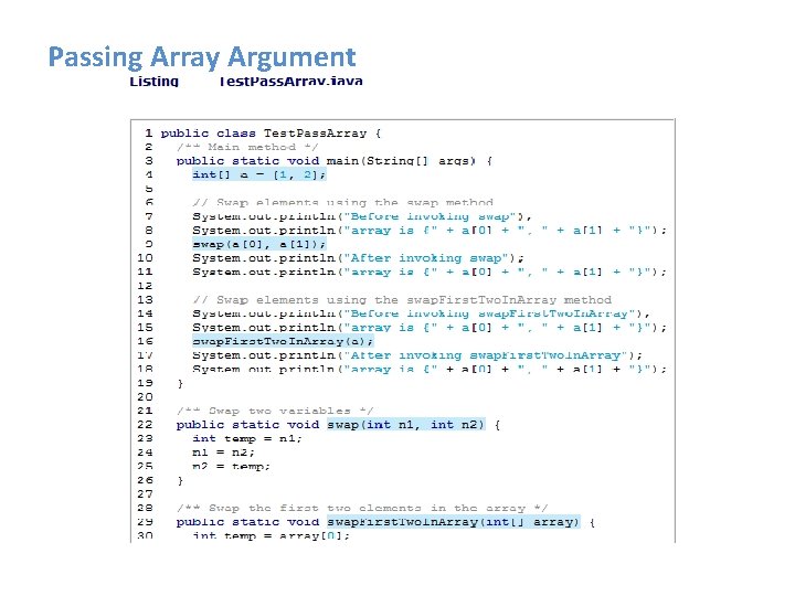 Passing Array Argument 