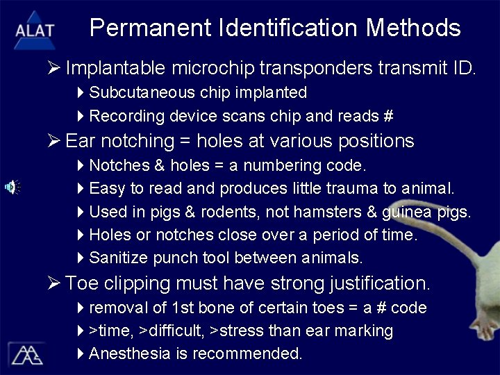 Permanent Identification Methods Ø Implantable microchip transponders transmit ID. 4 Subcutaneous chip implanted 4