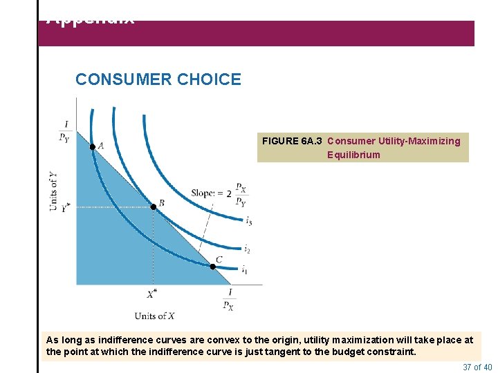 Appendix CONSUMER CHOICE FIGURE 6 A. 3 Consumer Utility-Maximizing Equilibrium As long as indifference