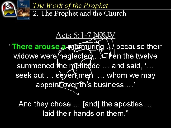 The Work of the Prophet 2. The Prophet and the Church Acts 6: 1