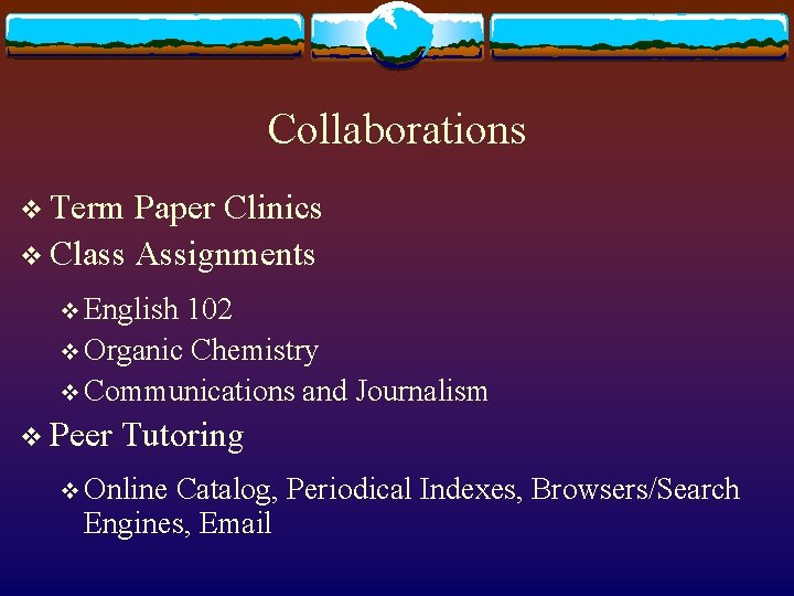 Collaborations v Term Paper Clinics v Class Assignments v English 102 v Organic Chemistry