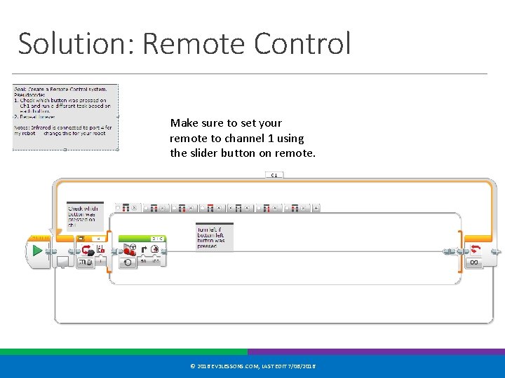Solution: Remote Control Make sure to set your remote to channel 1 using the