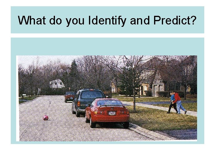 What do you Identify and Predict? 