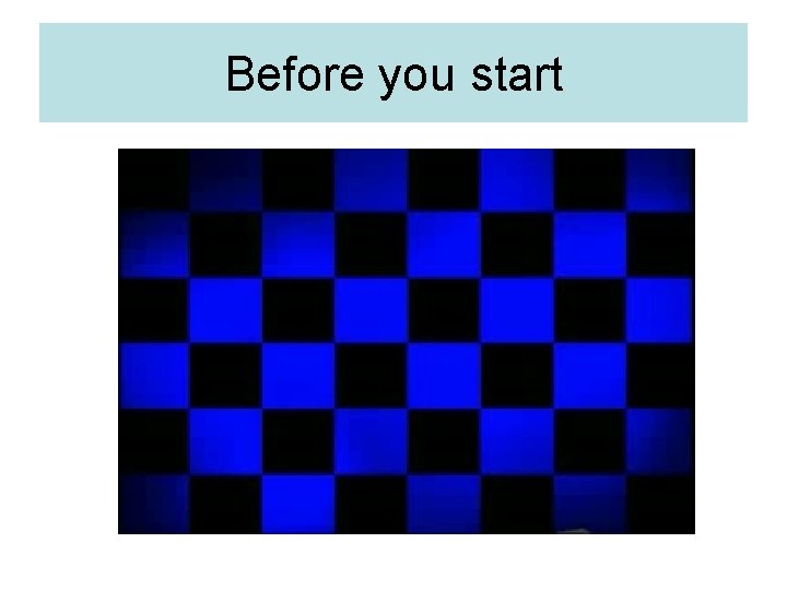 Before you start 