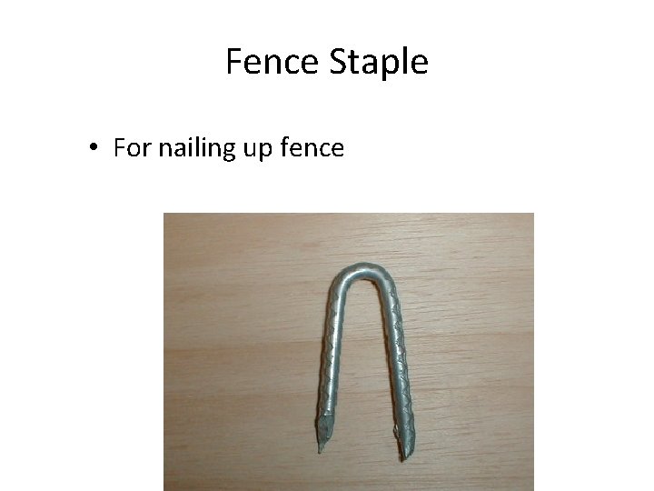 Fence Staple • For nailing up fence 