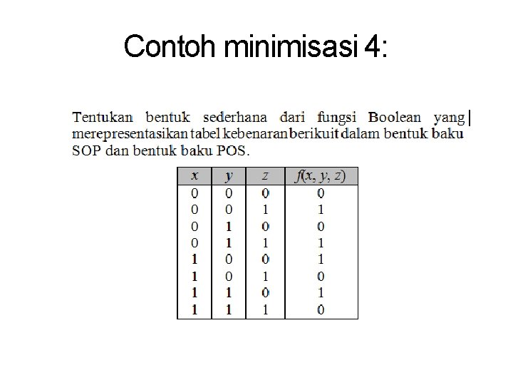Contoh minimisasi 4: 