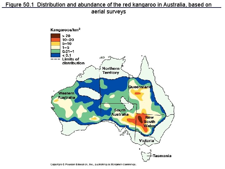 Figure 50. 1 Distribution and abundance of the red kangaroo in Australia, based on