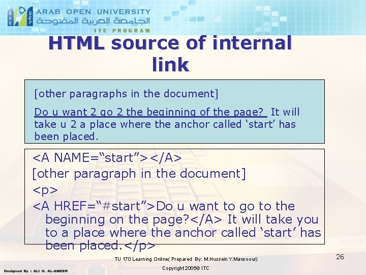 HTML source of internal link [other paragraphs in the document] Do u want 2
