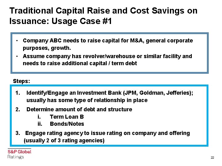 Traditional Capital Raise and Cost Savings on Issuance: Usage Case #1 • Company ABC
