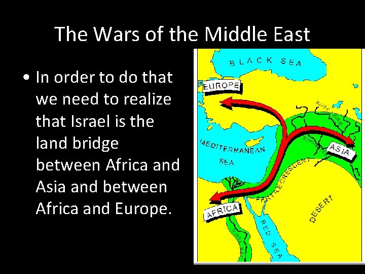 The Wars of the Middle East • In order to do that we need