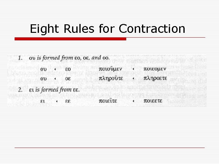 Eight Rules for Contraction 