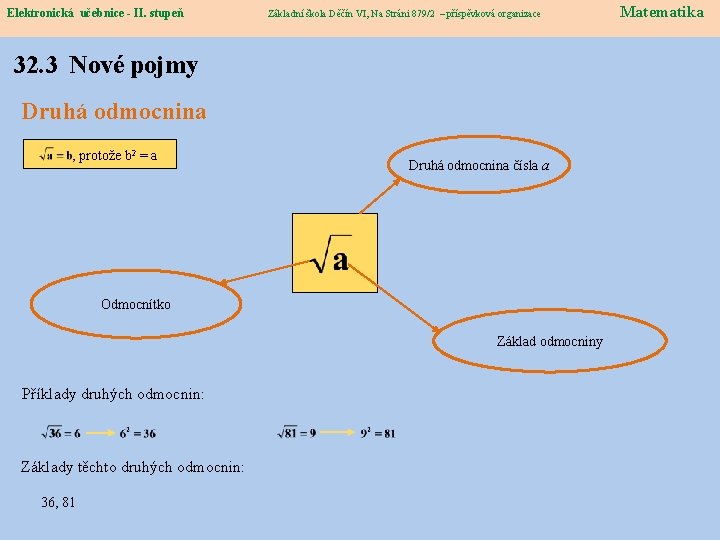 Elektronická učebnice - II. stupeň Elektronická učebnice – II. stupeň Základní škola Děčín VI,