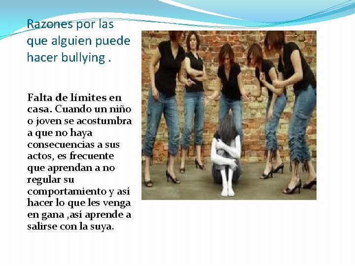 Razones por las que alguien puede hacer bullying. Falta de límites en casa. Cuando