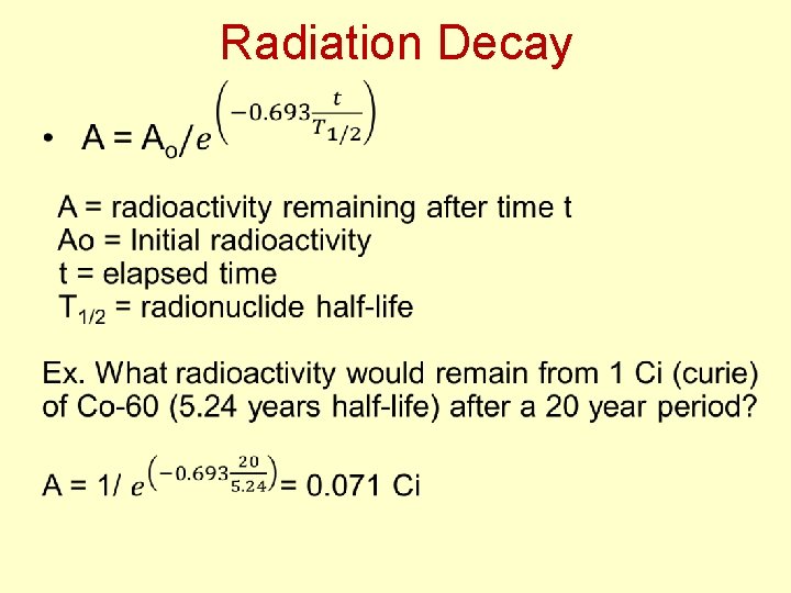 Radiation Decay 