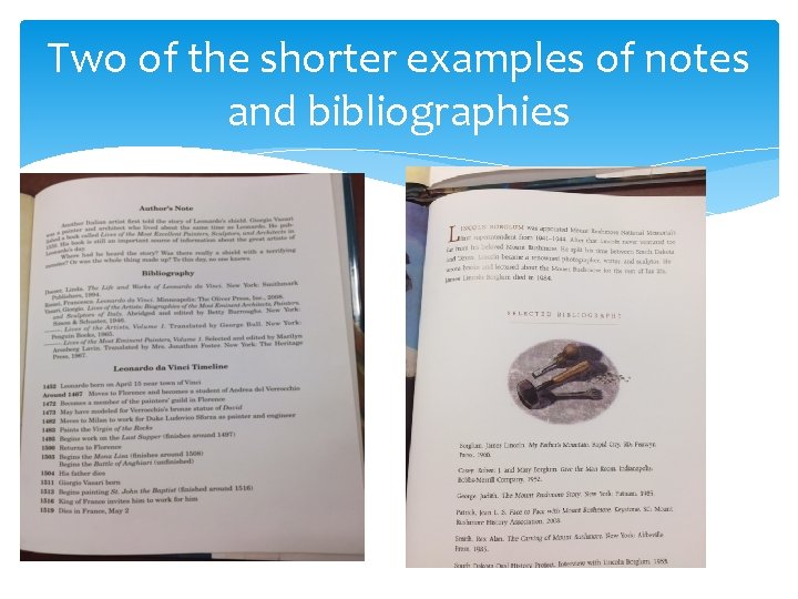 Two of the shorter examples of notes and bibliographies 