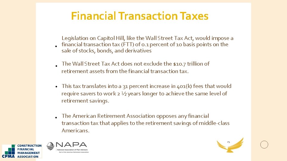 Financial Transaction Taxes Legislation on Capitol Hill, like the Wall Street Tax Act, would