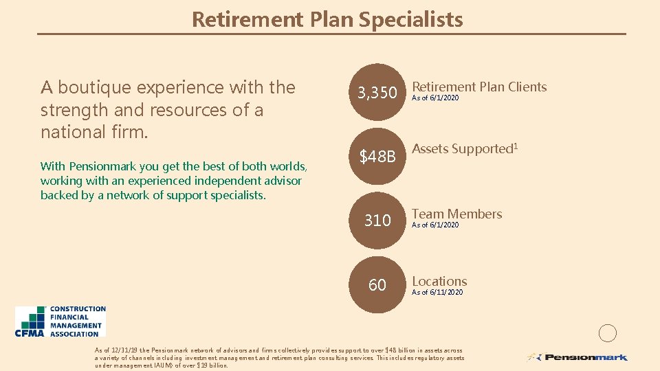 Retirement Plan Specialists A boutique experience with the strength and resources of a national