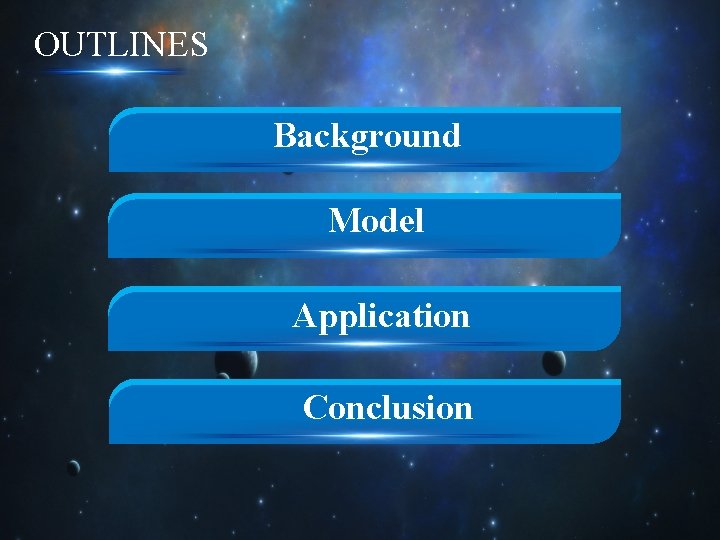 OUTLINES Background Model Application Conclusion 