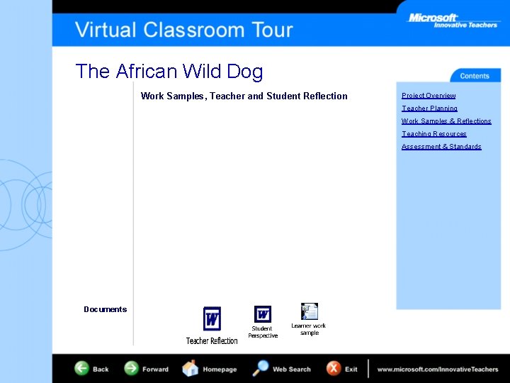 The African Wild Dog Work Samples, Teacher and Student Reflection Project Overview Teacher Planning