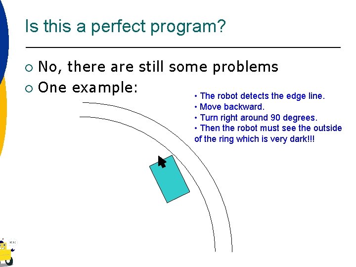 Is this a perfect program? No, there are still some problems ¡ One example: