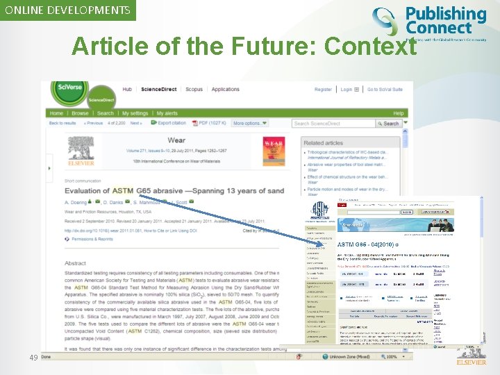 ONLINE DEVELOPMENTS Article of the Future: Context 49 