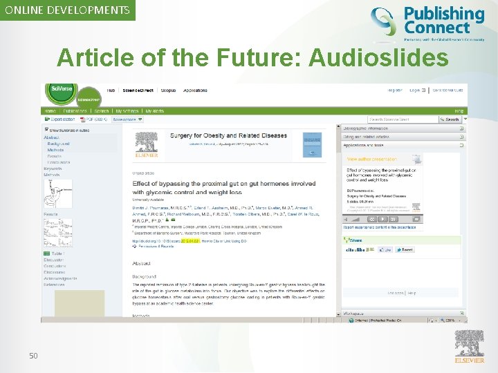 ONLINE DEVELOPMENTS Article of the Future: Audioslides 50 