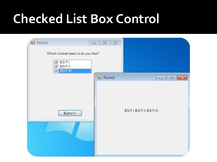 Checked List Box Control Checked List Box Control