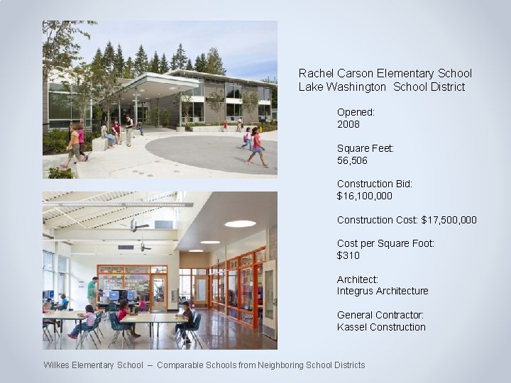 Rachel Carson Elementary School Lake Washington School District Opened: 2008 Square Feet: 56, 506