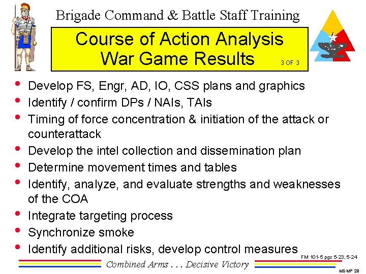 Brigade Command & Battle Staff Training Course of Action Analysis War Game Results 3