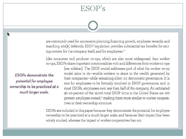 ESOP’s 