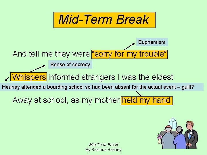 Mid-Term Break Euphemism And tell me they were “sorry for my trouble”, Sense of