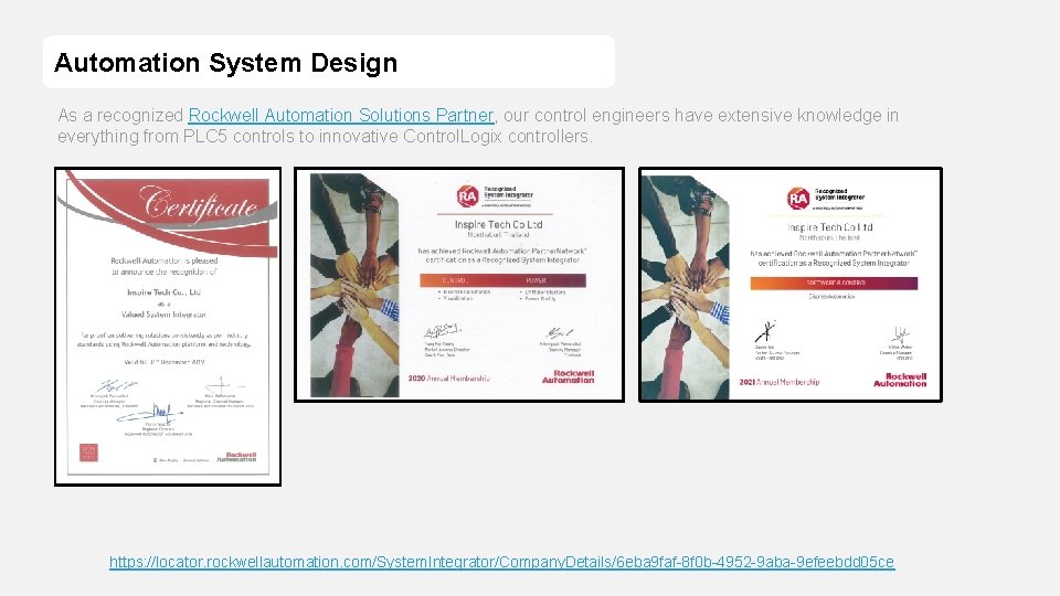 Automation System Design As a recognized Rockwell Automation Solutions Partner, our control engineers have