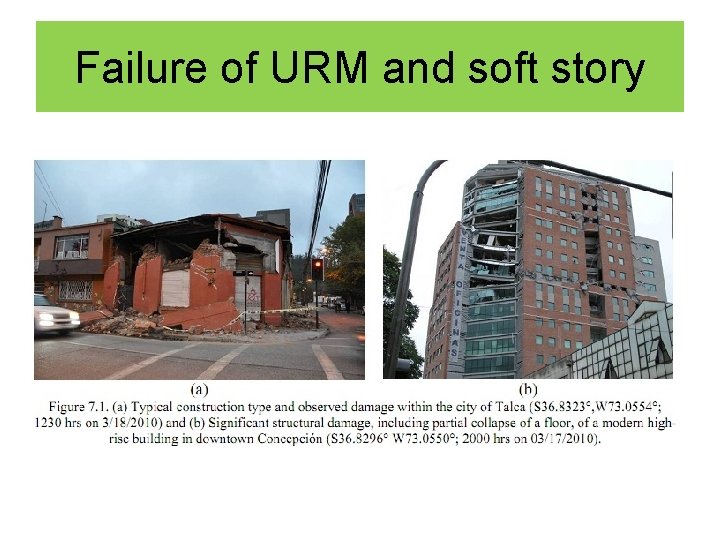 Failure of URM and soft story 