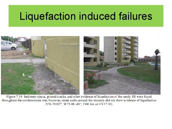 Liquefaction induced failures 